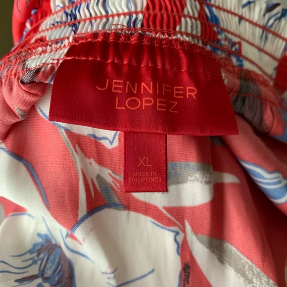 JENNIFER LOPEZ FLORAL OFF SHOULDER LONG SLEEVE TOP - Picture 12 of 12